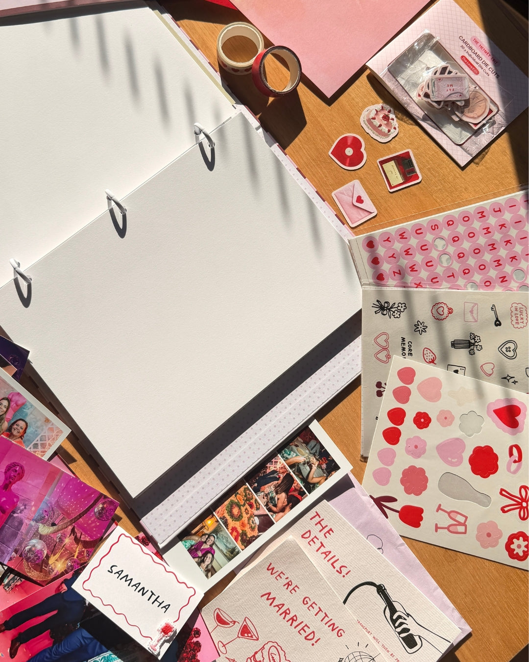 Love scrapbook album open pages