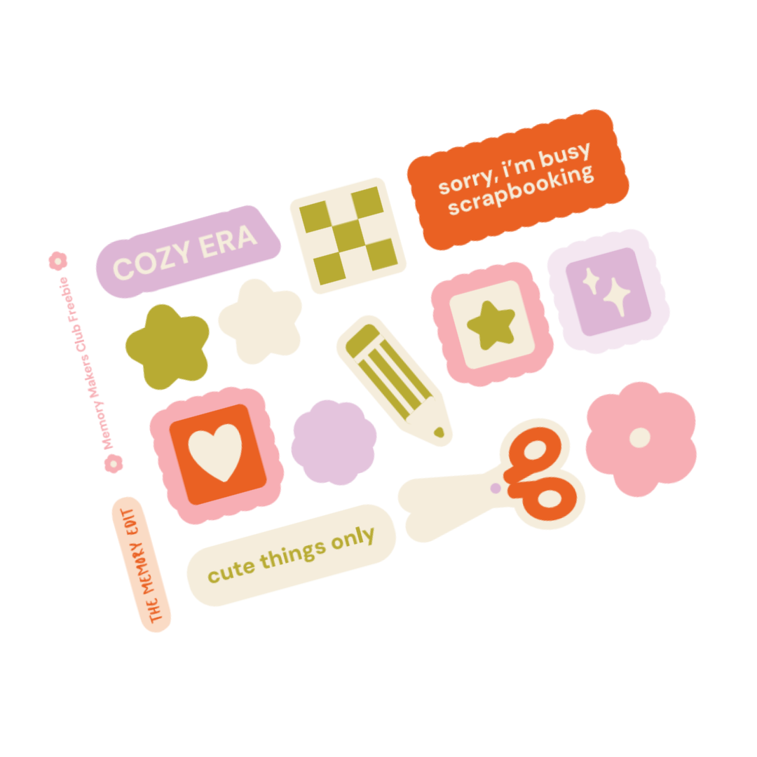 Cozy Era scrapbook stickers